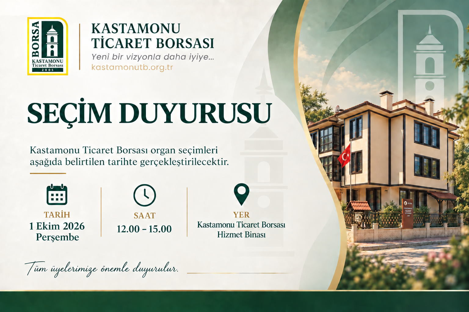 2026 Yılı Organ Seçimleri Duyurusu